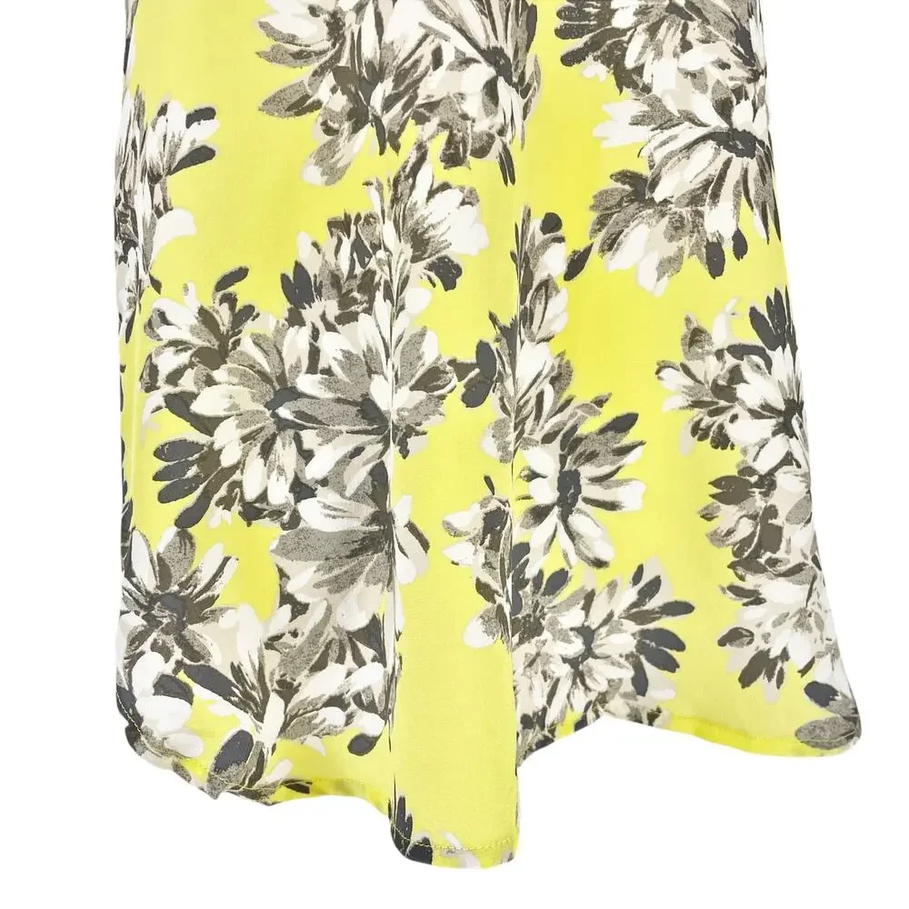 J. CREW Yellow Silk & White Eyelet Floral Sleeveless Blouse Size 2